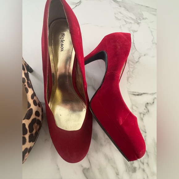 Women’s High Heel LOT (3) Red and Leopard Print Stiletto - Picture 4 of 5